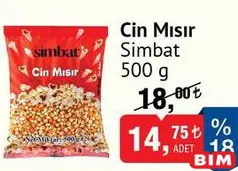 SİMBAT CİN MISIR 500 G fiyat ve kampanya bilgisi